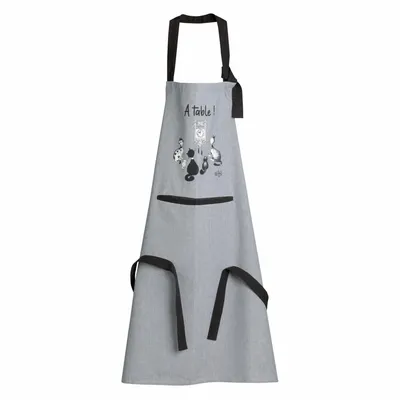 Tabliers de cuisine - Tablier de cuisine Dubout chat horloge Gris 72 x 85 - MAISON VIVARAISE - SDE VIVARAISE WINKLER