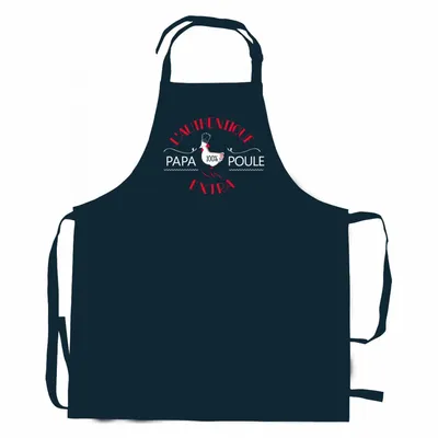 Tabliers de cuisine - Tablier de cuisine Papa poule recyclé Indigo 72 x 90 - MAISON VIVARAISE - SDE VIVARAISE WINKLER