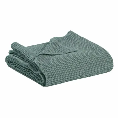 Linge de lit - Jeté recyclé Maia Vert de gris 260 x 260 - MAISON VIVARAISE - SDE VIVARAISE WINKLER