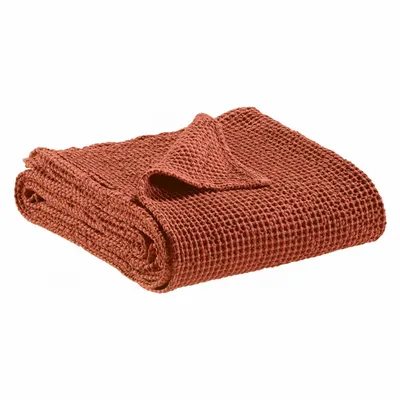 Linge de lit - Jeté recyclé Maia Sienne 180 x 260 - MAISON VIVARAISE - SDE VIVARAISE WINKLER