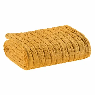 Linge de lit - Jeté de lit Swami Safran 240 x 260 - MAISON VIVARAISE - SDE VIVARAISE WINKLER