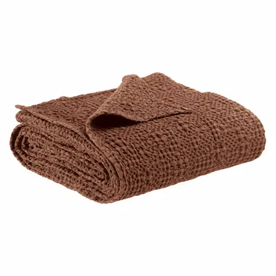 Linge de lit - Jeté Tana Tabac 240 x 260 - MAISON VIVARAISE - SDE VIVARAISE WINKLER