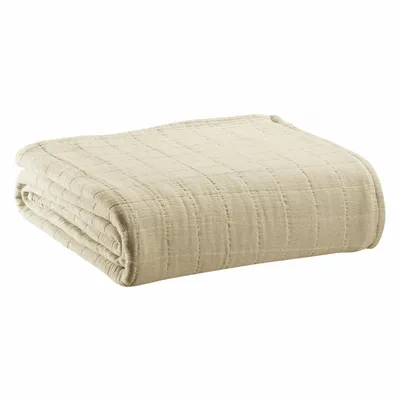 Linge de lit - Jeté recyclé Lisa Naturel 180 x 260 - MAISON VIVARAISE - SDE VIVARAISE WINKLER