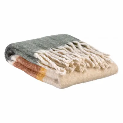 Throw blankets - Recycled Striped Throw Isabel Rouille 130 X 160 - MAISON VIVARAISE - SDE VIVARAISE WINKLER