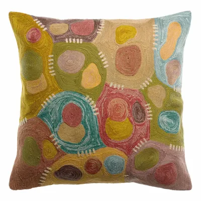 Cushions - Embroidered Cushion Nestor Minéral 45 X 45 - MAISON VIVARAISE - SDE VIVARAISE WINKLER