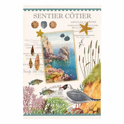 Dish towels - Sentier côtier Tea Towel Écru 48 X 72 - MAISON VIVARAISE - SDE VIVARAISE WINKLER