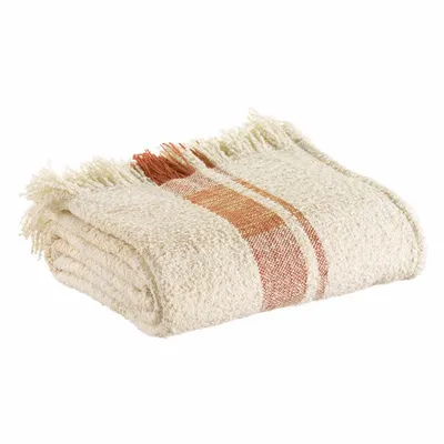 Throw blankets - Jane Jacquard Throw Blanket Multico sienne 130 X 160 - MAISON VIVARAISE - SDE VIVARAISE WINKLER