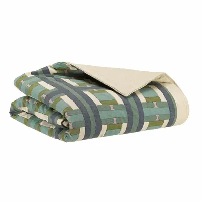 Throw blankets - Taho Printed Comforter Vert de gris 85 X 200 - MAISON VIVARAISE - SDE VIVARAISE WINKLER