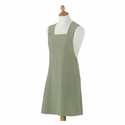 Aprons - Haru Recycled Japanese Kitchen Apron Matcha 78 X 100 - MAISON VIVARAISE - SDE VIVARAISE WINKLER