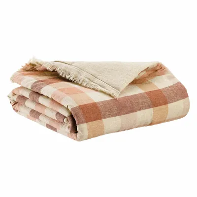 Throw blankets - Kate Printed Comforter Terracotta 85 X 200 - MAISON VIVARAISE - SDE VIVARAISE WINKLER