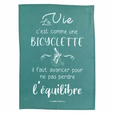 Torchons - Torchon Bicyclette Paon 50 x 70 - MAISON VIVARAISE - SDE VIVARAISE WINKLER