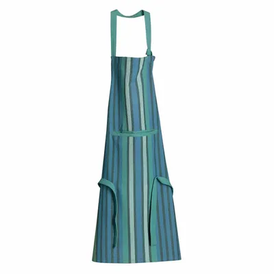 Aprons - Yuna Recycled Kitchen Apron with Pocket Paon 72 X 85 - MAISON VIVARAISE - SDE VIVARAISE WINKLER
