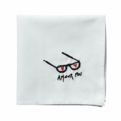 Clutches - Hankie Amour Handkerchief Noir 25 X 25 - LA CERISE SUR LE GATEAU
