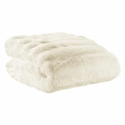 Throw blankets - Astrid Throw Blanket Neige 140 X 180 - MAISON VIVARAISE - SDE VIVARAISE WINKLER