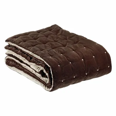 Bed linens - Elise plain bed runner Ébène 90 X 240 - MAISON VIVARAISE - SDE VIVARAISE WINKLER