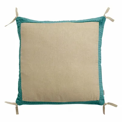 Coussins - Coussin Elise Chambray Vert de gris 45 x 45 - MAISON VIVARAISE - SDE VIVARAISE WINKLER