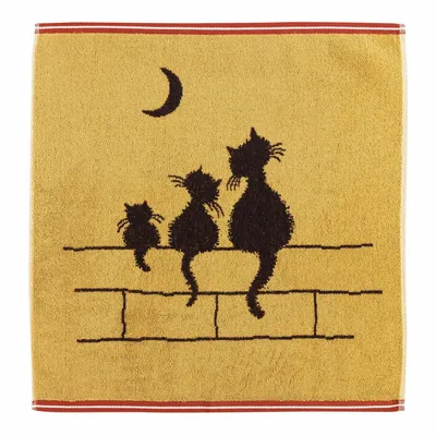 Kitchen utensils - Dubout Chats rêveurs Hand Towel Curry 50 X 50 - MAISON VIVARAISE - SDE VIVARAISE WINKLER