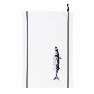 Dish towels - Tea Towel Maquereau Bright Blue Blanc 50 X 70 - LA CERISE SUR LE GATEAU