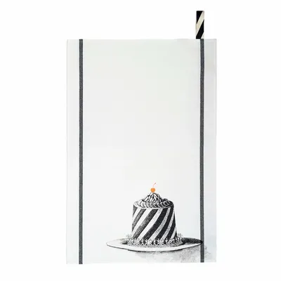 Dish towels - Tea towel Charlotte Blanc 50 X 70 - LA CERISE SUR LE GATEAU