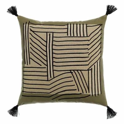 Coussins - Coussin brodé Kori Cèdre 45 x 45 - MAISON VIVARAISE - SDE VIVARAISE WINKLER