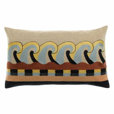 Cushions - Embroidered Cushion Adria Multico 30 X 50 - MAISON VIVARAISE - SDE VIVARAISE WINKLER
