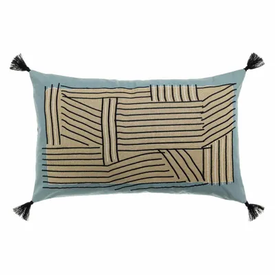 Cushions - Embroidered cushion Kori Ciel 40 X 65 - MAISON VIVARAISE - SDE VIVARAISE WINKLER