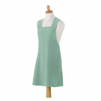 Tabliers de cuisine - Tablier de cuisine japonais recyclé Haru Aqua 78 x 100 - MAISON VIVARAISE - SDE VIVARAISE WINKLER