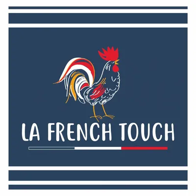 Tabliers de cuisine - Tablier de cuisine La French Touch recyclé Marine 72 x 90 - MAISON VIVARAISE - SDE VIVARAISE WINKLER