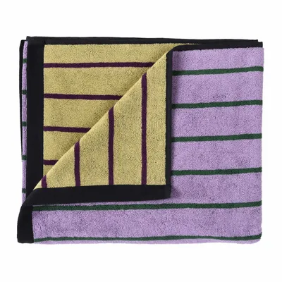 Bath towels - Maxi Bath Sheet Charly Lilas 100 X 160 - LA CERISE SUR LE GATEAU