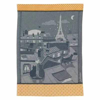 Dish towels - Jacquard kitchen towel Toits de Paris Bleu 50 X 70 - MAISON VIVARAISE - SDE VIVARAISE WINKLER