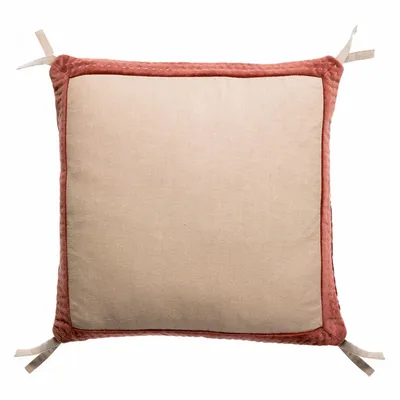 Cushions - Elise chambray cushion Tabac 45 X 45 - MAISON VIVARAISE - SDE VIVARAISE WINKLER
