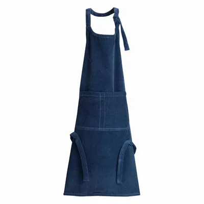 Aprons - Orion Velvet Kitchen Apron Marine 68 X 85 - MAISON VIVARAISE - SDE VIVARAISE WINKLER