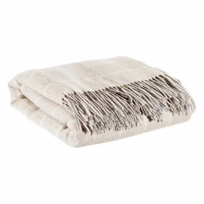 Throw blankets - Checked throw Irina Perle 140 X 200 - MAISON VIVARAISE - SDE VIVARAISE WINKLER
