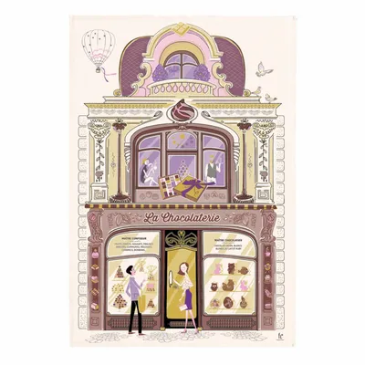 Dish towels - Kitchen towel Chocolaterie Écru 48 X 72 - MAISON VIVARAISE - SDE VIVARAISE WINKLER