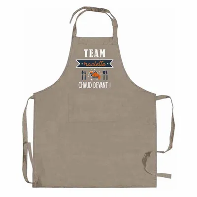 Tabliers de cuisine - Tablier de cuisine Team Raclette Ficelle 72 x 90 - MAISON VIVARAISE - SDE VIVARAISE WINKLER