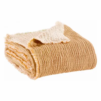Linge de lit - Jeté de lit Emilio Caramel 240 x 260 - MAISON VIVARAISE - SDE VIVARAISE WINKLER