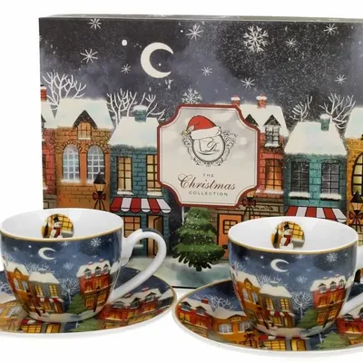 Mugs - set of 2 espresso cups Christmas city - KARENA INTERNATIONAL