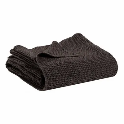 Linge de lit - Jeté de lit Maïa carbone 260 x 260 - MAISON VIVARAISE - SDE VIVARAISE WINKLER