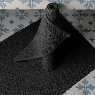 Other bath linens - Enzo Bath Mat Carbone 54 X 110 - MAISON VIVARAISE - SDE VIVARAISE WINKLER