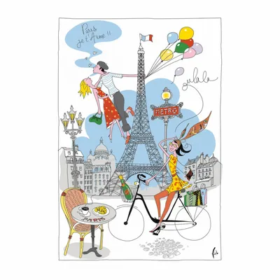 Dish towels - Kitchen Towel La Parisienne Blanc 72 X 48 - MAISON VIVARAISE - SDE VIVARAISE WINKLER