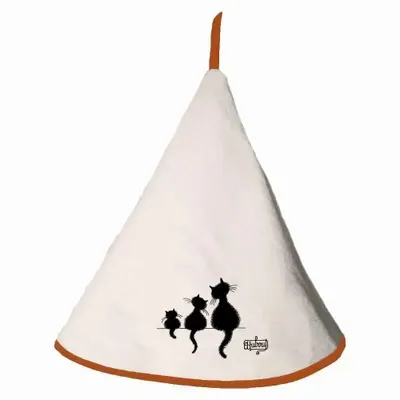 Kitchen utensils - Dubout 3 chats hand towel Ivoire Diameter 60 - MAISON VIVARAISE - SDE VIVARAISE WINKLER