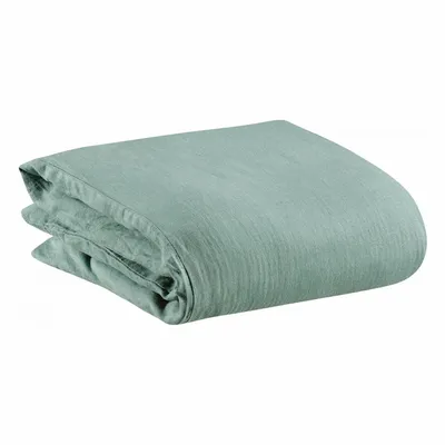 Bed linens - Duvet Cover Stonewashed Zeff Vert De Gris 140 X 200 - MAISON VIVARAISE - SDE VIVARAISE WINKLER