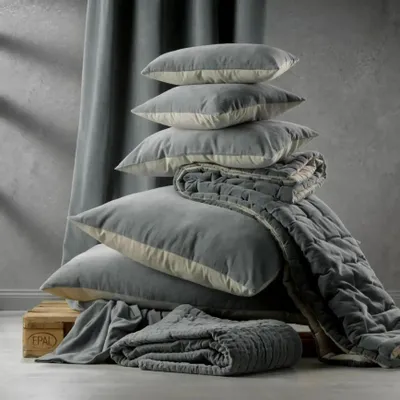 Cushions - Plain Cushion Elise Cobalt 45 X 45 - MAISON VIVARAISE - SDE VIVARAISE WINKLER