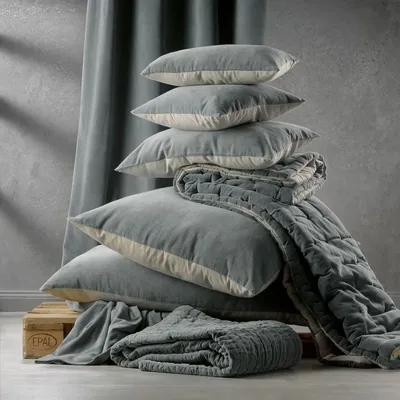 Linge de lit - Chemin de lit uni Elise Cobalt 90 X 240 - MAISON VIVARAISE - SDE VIVARAISE WINKLER