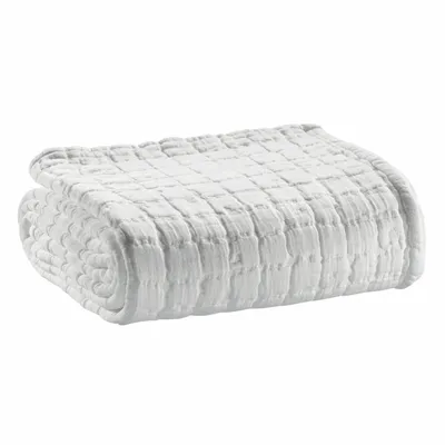 Throw blankets - Swami Throw Blanket Blanc 130 X 200 - MAISON VIVARAISE - SDE VIVARAISE WINKLER