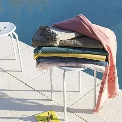 Linge de lit - Drap hammam Cancun Curry 90 x 180 - MAISON VIVARAISE - SDE VIVARAISE WINKLER