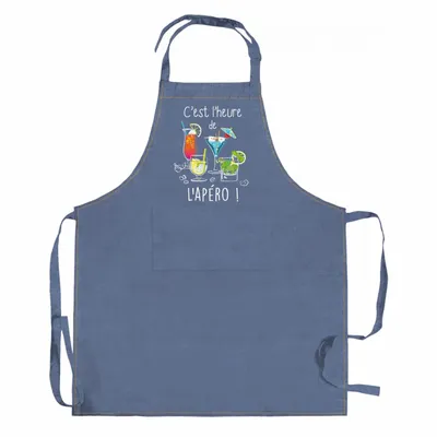 Tabliers de cuisine - Tablier de cuisine L'apéro Jeans 90 x 72 - MAISON VIVARAISE - SDE VIVARAISE WINKLER