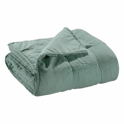 Linge de lit - Chemin de lit Zeff Vert de gris 90 x 240 - MAISON VIVARAISE - SDE VIVARAISE WINKLER