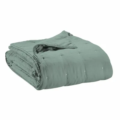 Bed linens - Zeff Bed Throw Vert de gris 180 X 260 - MAISON VIVARAISE - SDE VIVARAISE WINKLER