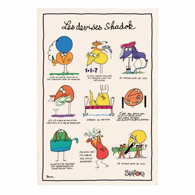 Dish towels - Kitchen Towel Shadoks Les Devises Ecru 48 X 72 - MAISON VIVARAISE - SDE VIVARAISE WINKLER